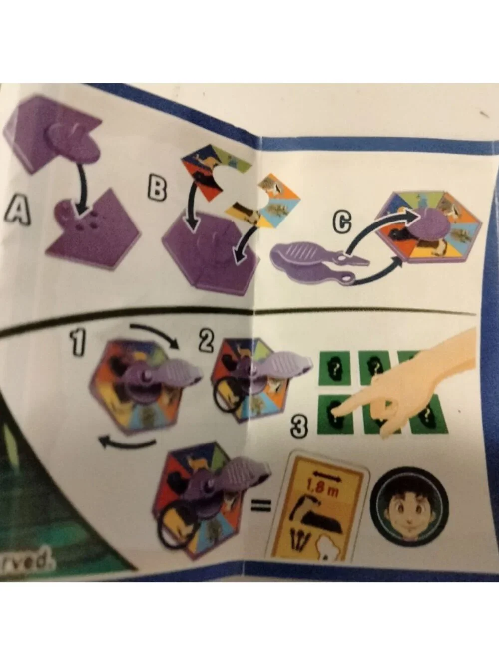 Kinder Joy Toy Animal Spinner Game Interactive Cards Educational Africa Fun